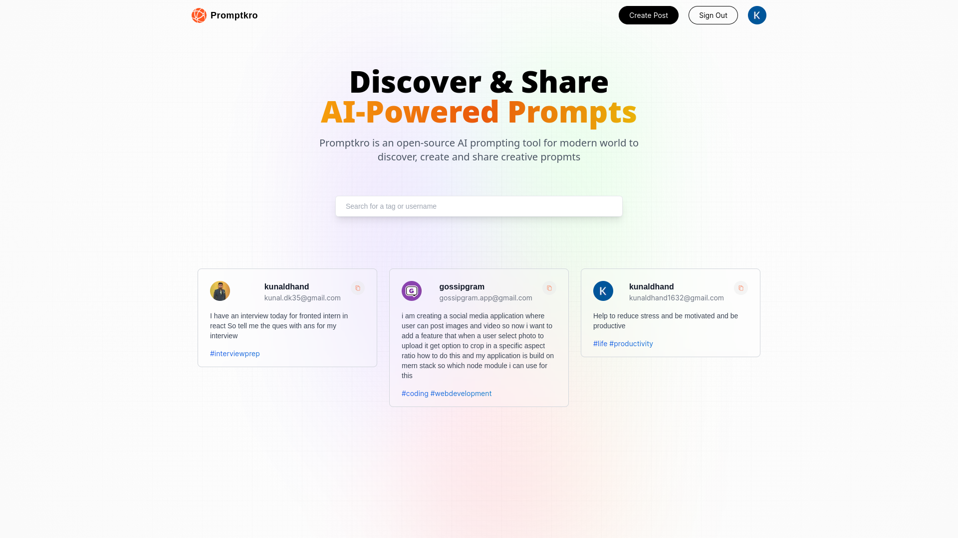 PromptKro - Platform to share and discover AI prompts